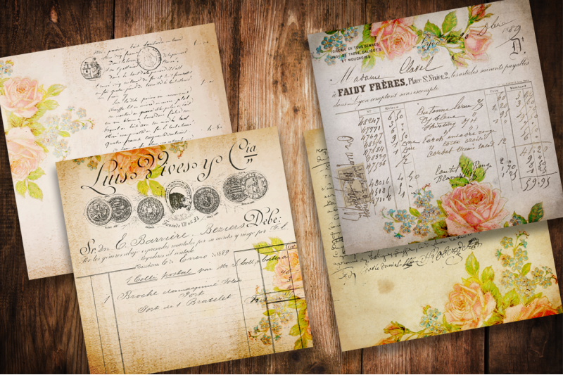 Free Vintage Rose French Papers By Thehungryjpeg Thehungryjpeg Com