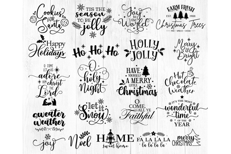 Free Christmas Quotes SVG Pack By TheHungryJPEG | TheHungryJPEG