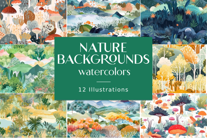 FREE Nature Backgrounds Illustrations By TheHungryJPEG | TheHungryJPEG