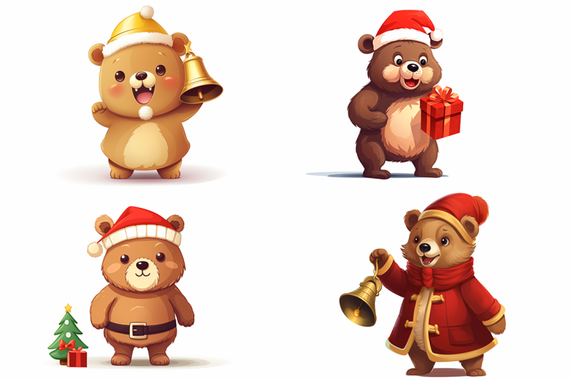 cute christmas teddy bear drawing