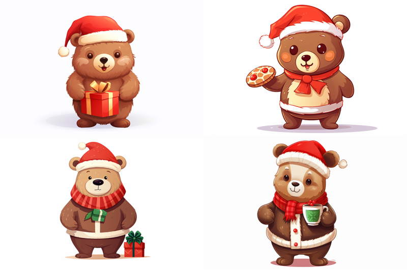 FREE Christmas Bears By TheHungryJPEG TheHungryJPEG