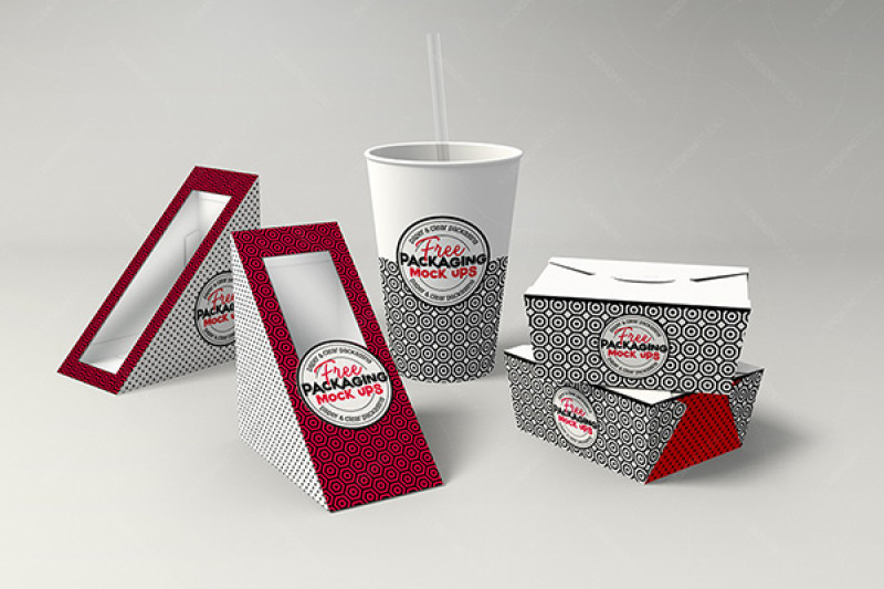 Download Free 2 In 1 Mock Up Template Fast Food Deli Set Branding By Thehungryjpeg Thehungryjpeg Com